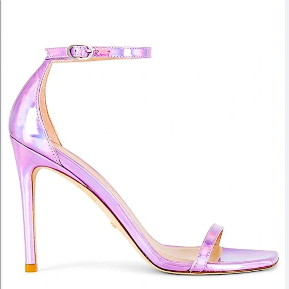 Stuart Weitzman Nudist Curve Iridescent Pink Heels Amatista US 12 - Picture 1 of 9